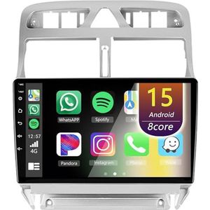 Android Radio voor Peugeot 307 2002-2013, 9 inch Touchscreen Autoradio met Wireless CarPlay Android Auto Bluetooth WIFI(4Core(1+32GB))