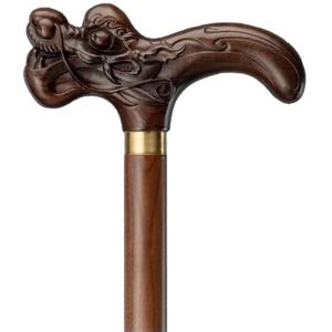 DQZRTUECA Drakenfenikskop wandelstok handgesneden walnoot veelkleurig meerdere hoogtes(A,93Cm(Use Height 175-183Cm))