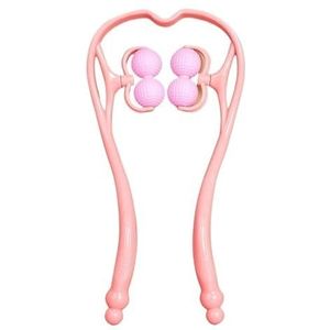 Handmatige cervicale massageklem Handbediende klem Nekschouder Cervicale stimulator Roller Kneden Nek Kantoor nekklemmen (Size : Pink four ball)