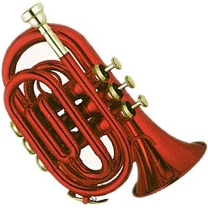 studen pocket trompet Rode Kleur Messing Body Cupronickel Ventielen Pocket Trompet Tone Bb Messing Instrument Geschikt Voor Beginners pocket trompet