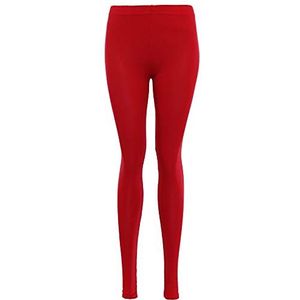 Vrouwen Stretchy Plus Size Lange Legging Meisjes Volledige Lengte Yoga Broek Dames Jogging Running Plain Casual Leggings, Rood, 34-36