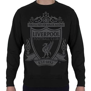 Liverpool FC - Sweatshirt met clublogo - Officieel - Clubcadeau - Zwart - XL