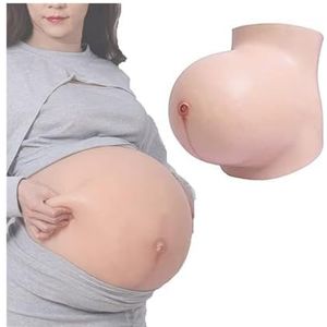 Realistische Nep Zwangerschapsbuik Silicone, Kunstmatige Baby Bump 6-8 Maanden - Zacht Huidgevoel, Draagbare Buik Bodysuit voor Acteren, Moederschapskleding Proeven, Theater & Fotoshoots