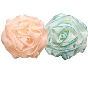 Romantisch rozenbad Luffa-spons - exfoliërende badspons Body Scrub Cream - Super zacht groot 75G - Essentiële huidverzorging voor douches (2 stuks roze+blauw)