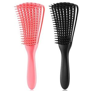 Ontwarrende Borstel voor Afro America/Afrikaans haar getextureerd 3a tot 4c kinky golvend / krullend/krullend/nat/droog/olie/dik/lang haar, knopen ontklitter hoofdhuid massage kam haarontklitter voor
