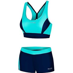 Aqua Speed Ladies Sport Bikini Set | Two Piece | sporty swimwear | Two Piece Swimsuit Women Girl | Swimikini Women | Water Gymnastics | Water Sports | Size 36, 42 Turquoise - Navy | Fiona