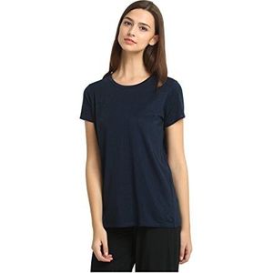 Jasmine Silk Dames zijden katoenen T-shirt voor dames zwart, marineblauw, L