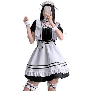 LJCM Dienstmeisjes-outfit, elegante hoofdbedekking, modieus dienstmeisjeskostuum met ruches voor culturele feesten (M)