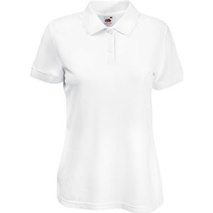 Fruit of the Loom 63212 Dames Korte Mouw Ladies Lady-Fit 65/35 Polo Shirt, wit, XXL