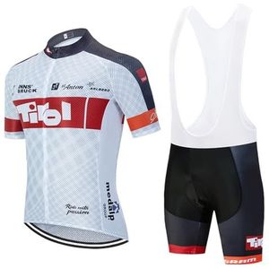 FELEA Fietskleding voor heren, sneldrogende fietsshirts en korte broeken, set met gelpad voor outdoor paardrijden, W1093, L