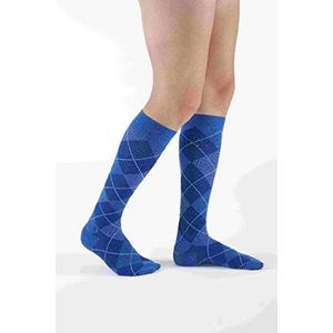 Sigvaris Shades van microvezel voor heren, 30 g C (45-48) Royal Blue Argyle