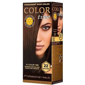 Color Time Permanente Haarkleur Gel | Verrijkt met Royal Jelly en Vitamine C | Permanente Haarkleuring | Kleur 22 Moccachino | 100 ML