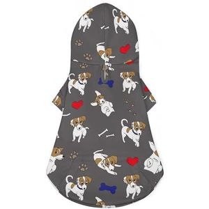 Jack Russell Dog Bones Grappige Hond Hoodie Puppy Sweatshirt Doggie Winter Kleding Huisdier Hooded Kat Jas Jassen