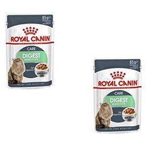 Royal Canin Digest Sensitive Vochtvoeding, dubbele verpakking, 2 x 12 x 85 g, compleet voer voor volwassen katten, kan helpen ontlastingsgeur te verminderen