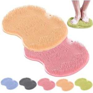 Shower Foot and Back Scrubber Massage Pad, Shower Foot Scrubber Mat with Non-Slip Suction Cups, Wall Mounted Massage Pad(G)