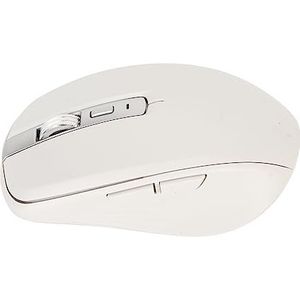 2.4G Draadloze Muis, Slanke, Stille Bluetooth-muis met RGB-achtergrondverlichting, DPI-aanpassing met 4 Snelheden, Oplaadbare Batterij van 700 MAh, voor Laptop, Pc, Computer, (Wit)