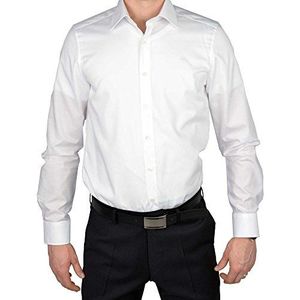 MARVELIS Body Fit overhemd extra lange mouw poplin wit AL 69, wit, 43