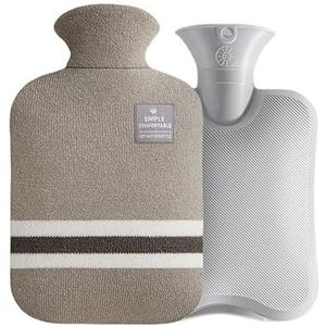 Warmwaterkruik 2000 ml warmwaterzak warme buikwaterinjectie PVC draagbaar flanel handwarmer bed warme voeten warme voeten warmwaterzak hoes warmwaterzak (2000 ml A03)