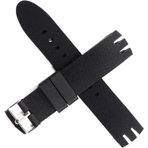 dayeer Waterdichte siliconen rubberen horlogeband voor Swatch horlogeband riem gereedschap riem (Color : Black, Size : 20mm)