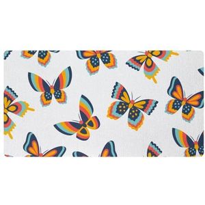VAPOKF Gekleurde vlinders ontwerp keuken mat, antislip wasbaar vloertapijt, absorberende keuken matten loper tapijten voor keuken, hal, wasruimte