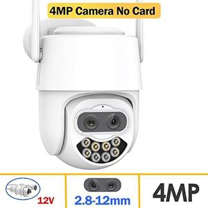 DVR-kits voor bewaking, 4K 8MP IP Camera Outdoor CCTV Video Surveillance Cam 8X Digitale Zoom Menselijke Detectie Beveiliging Waterdichte ICsee,Buitencameratoezicht(4MP Camera NO Card)