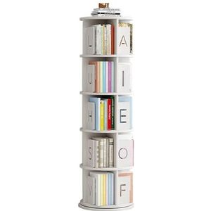 hoge boekenplank Staande boekenkast 2/3/4/5-laags boekenplank Houten boekenplanken 360° draaibare boekenplank Scandinavische luxe inrichting Smalle boekenkast perfecte weergave