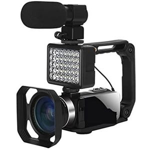 Videocamera, Volledige 4K UHD Digitale Camera Stream Camera 4K Vlog Camcorder 18X 48MP Digitale Video Recorder Webcam Time Lapse(No SD Card,Kit 1)