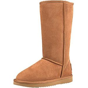 Shenduo Dames Winter Kuithoogte Sneeuwlaarzen Leer Klassieke DA5815 Bruin 40EU