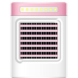 Airconditioner Mini Draagbare Airconditioning Ventilator Thuis Koelkast Luchtkoeler Verstelbare LED Verlichting USB Fan Aircooler Gebruiksvriendelijk(Red)