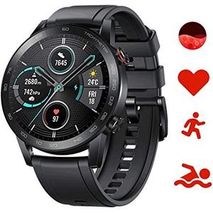Honor Magic Watch 2 46 mm Smart Watch, fitness-activiteitstracker, hartslagfrequentie, SpO2-monitor, 14 dagen stand-by, ingebouwde micro-luidspreker, GPS, 15 fitnessmodi, voor Android, 5 ATM (zwart)