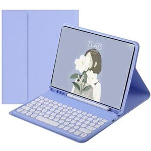 Hoesje met Toetsenbord voor Samsung Galaxy Tab A9 Plus 11 Inch (SM-X210/X215/X216/X218), Afneembaar Toetsenbord met Penhouder,Purper