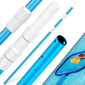 KESSER® Telescoopstang voor zwembad, aluminium zwembadstang, stang voor zwembadreiniging, 3-delig, instelbaar van 1,20 m tot 3,60 m, weerbestendig en stabiel, blauw