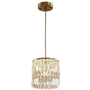 Crystal kroonluchter regendruppel moderne ronde vorm hanglamp goud lineaire opknoping plafondlamp armatuur voor keuken eiland gang eetkamer slaapkamer woonkamer (Size : Medium)