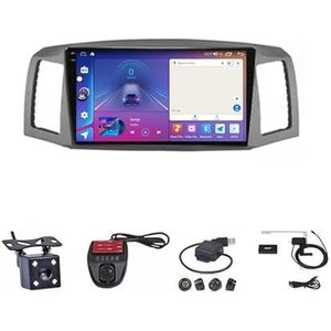 Android Autoradio Video Multimedia Speler, 9 Inch Touch Screen Radio Plug And Play Autotoebehoren met Bluetooth En Navigatie En Achteruitrijcamera Voor Jeep Grandcherokee 2004 2005 2006 2007 (Size :