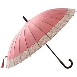 Paraplu Winddicht Grote Golf Paraplu Haak Handvat Stok Paraplu Draagbare Kersenbloesems Oversize Luifel Paraplu Paraplu Winddicht (Color : Rosa, Size : 98cm)