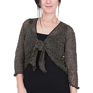 Mimosa - Gehaakte Bolero - Zwart Goud - One Size - Grote Maten