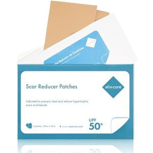 elix-care - Litteken Patches met Hyaluronzuur - 1 Sachet (2 Patches, 20x10 cm) - Vermindert Keloid & Operatie Littekens - UV-bescherming, Waterdicht, Flexibel