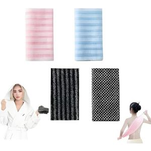 Blissal - Blissal exfoliërende douchehanddoek, Blissal scrubdoek, Blissal handdoek, rug exfoliërende handdoek, reisvriendelijk en sneldrogend, Blissal handdoek for mannen en vrouwen(All)