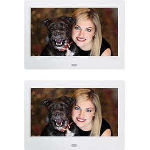 7 Inch LED-scherm Digitale Fotolijst Elektronische Albumondersteuning Muziek/Video/Foto Eenvoudig delen(2PCS White)