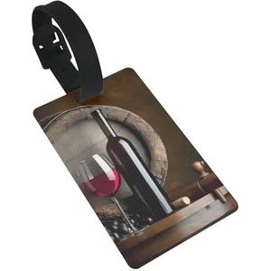 Bagagelabel voor koffer koffer tags identificatoren voor vrouwen mannen reizen snel spot bagage koffer rode wijn fles glas
