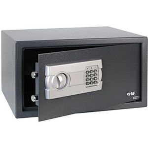 HMF 4612412 Vloerkluis met elektronisch slot, voor mappen en laptops van 15 inch, 45 x 25 x 36,5 cm, antraciet