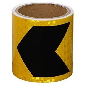 Veiligheidsreflecterende tape, Reflecterende tape Waarschuwing Markeringstape Zelfklevende tegenovergestelde pijl Autosticker 2,7 meter*10 cm(Yellow+black a)