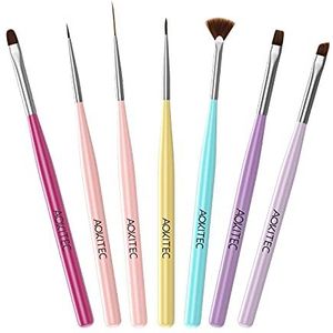 Aokitec Nagelborstel Kit Gel Nagel Kunst Ontwerp Pen Tekengereedschap, Uitbreiding Lijm Borstel, Gel Borstel, Diamant Pen En Teken Pen, Voor Diy Thuis Nagel Salons