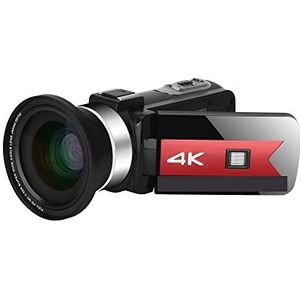 Digitale Camera, 56MP Video Camera 4K Vlog Camcorder for Live Stream Webcam Nachtzicht 16X Zoom Fotografie Digitale Recorder(No SD Card,With Lens)