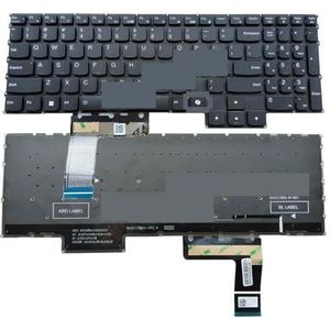 US FR AZERTY Backlit Toetsenbord voor Lenovo voor Legion voor Slim 5 16APH8 82Y9 16IRH8 82YA Laptop, Frans Belgisch RGB NSK-6AB1BC SN3117B01(US Backlit Black)