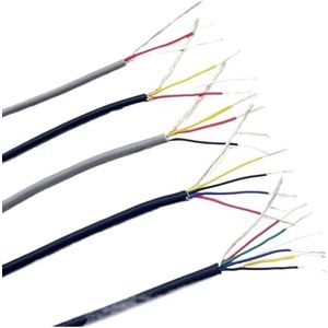1M Afgeschermde Draad Signaalkabel 28AWG 26AWG 24AWG 22AWG Koperen Kabel 2 3 4 5 6 7 Core Kanaal audio Hoofdtelefoon Controle Draad UL2547(Color:GRAY,Size:24AWG X 1METER_2CORES)