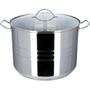 KADAX Kookpan, hoge pan met deksel, soeppan van roestvrij staal, veelzijdige pastapan, keukengerei voor alle warmtebronnen, vleespan, groentepan (18 liter)