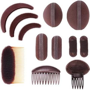 Haarbasis Spons Onzichtbare Haar Clip Kam Volume Styling Insert Tool Valse Haar Pads Hair Extensions Accessoires Bruin (AA Bruin)