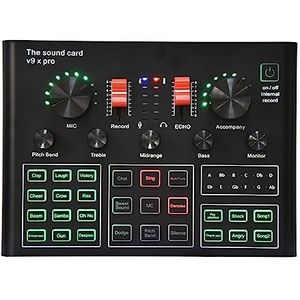 Geluidskaartkit, Bm 800 Microfoon Geluidskaart Professionele Studio Condensator Draadloze Microfoon for USB Gaming Zingen Karaoke MICROFOON for PC Telefoon(V9XPRO Sound Card)