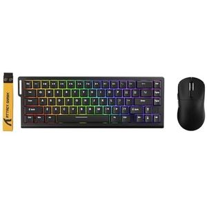 ATTACK SHARK X68 HE Bedrade Magnetische Toetsenbord met X3 Draadloze Gaming Muis Combinatie, 8000Hz Snelle Trigger Toetsenbord, 0.01mm RT Nauwkeurigheid, 49g SUPERLIGHT Muis, PAW3395,26000 DPI - Zwart